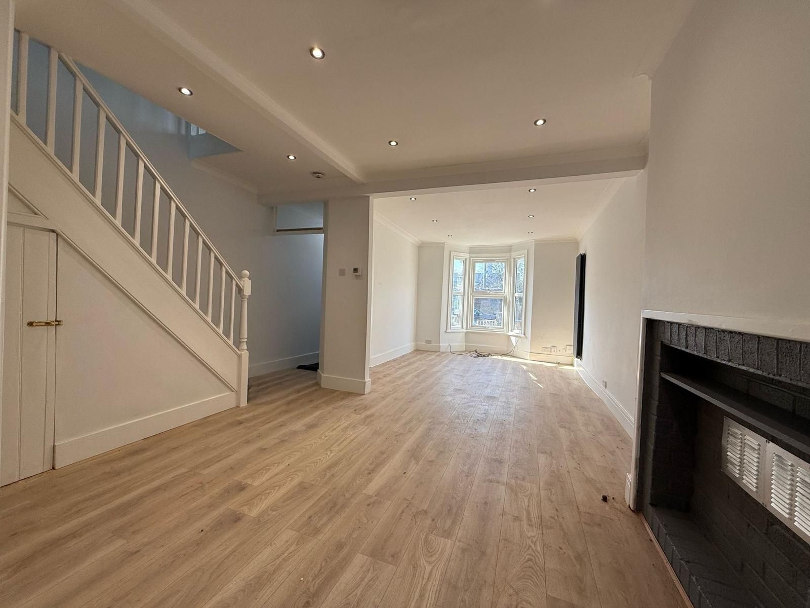 Open-plan living space after full home renovation